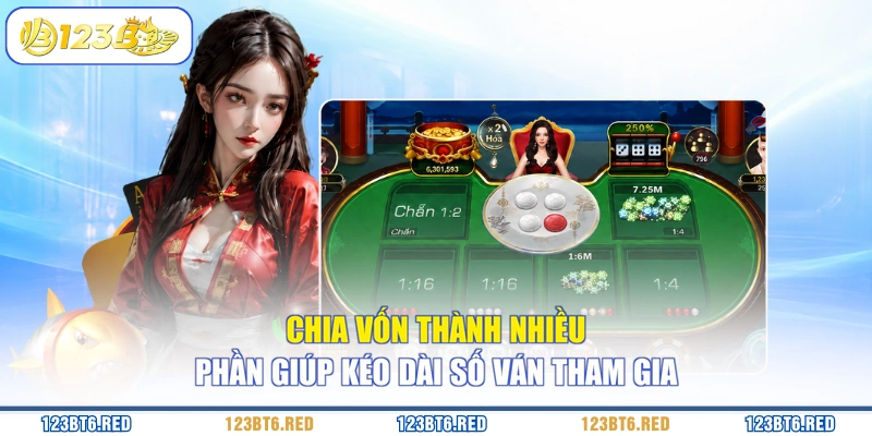 Chia vốn thành nhiều phần giúp kéo dài số ván tham gia
